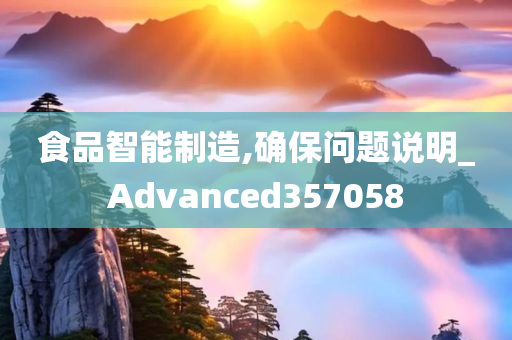 食品智能制造,确保问题说明_Advanced357058