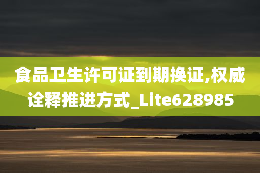 食品卫生许可证到期换证,权威诠释推进方式_Lite628985