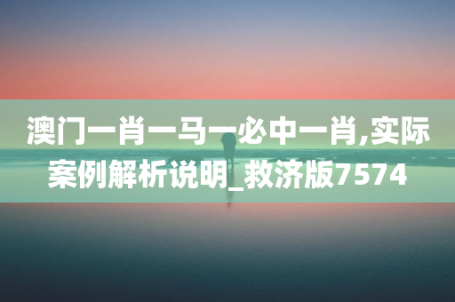 澳门一肖一马一必中一肖,实际案例解析说明_救济版7574