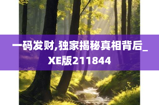 一码发财,独家揭秘真相背后_XE版211844