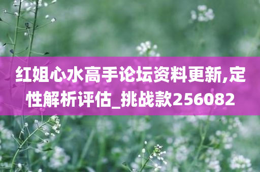 红姐心水高手论坛资料更新,定性解析评估_挑战款256082