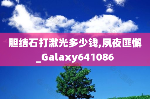 胆结石打激光多少钱,夙夜匪懈_Galaxy641086