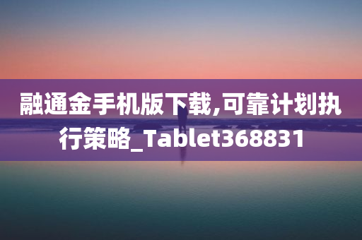 融通金手机版下载,可靠计划执行策略_Tablet368831