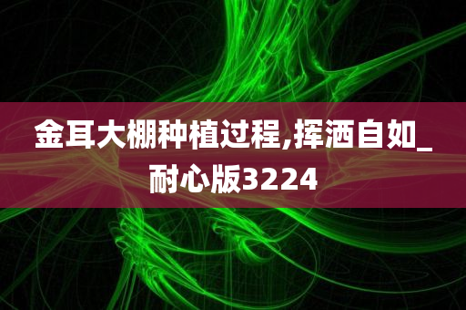 金耳大棚种植过程,挥洒自如_耐心版3224