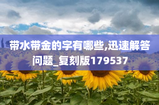 带水带金的字有哪些,迅速解答问题_复刻版179537