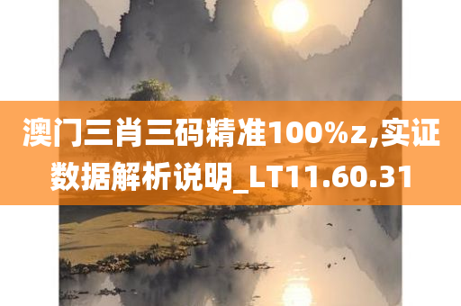 澳门三肖三码精准100%z,实证数据解析说明_LT11.60.31