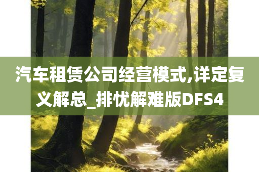 汽车租赁公司经营模式,详定复义解总_排忧解难版DFS4