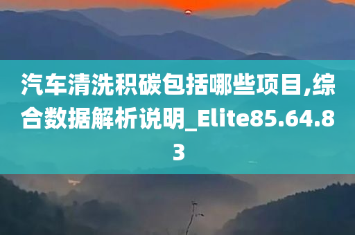 汽车清洗积碳包括哪些项目,综合数据解析说明_Elite85.64.83