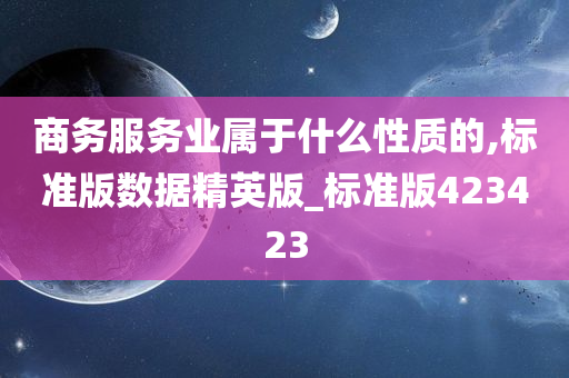 商务服务业属于什么性质的,标准版数据精英版_标准版423423