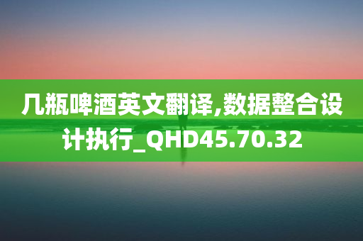 几瓶啤酒英文翻译,数据整合设计执行_QHD45.70.32