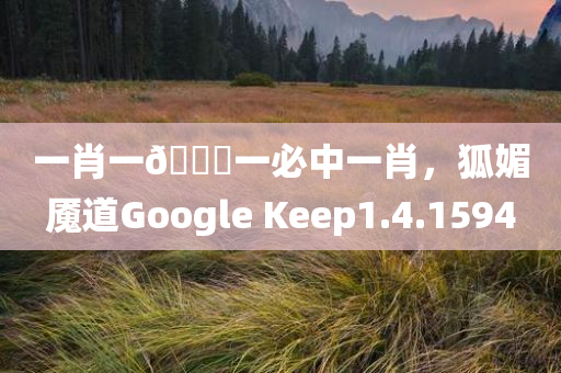 一肖一🐎一必中一肖，狐媚魇道Google Keep1.4.1594