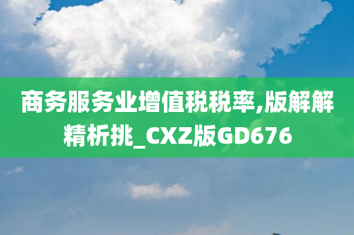 商务服务业增值税税率,版解解精析挑_CXZ版GD676