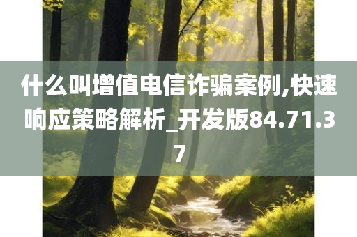 什么叫增值电信诈骗案例,快速响应策略解析_开发版84.71.37