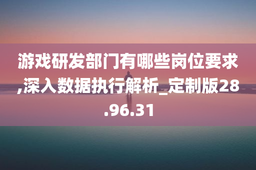 游戏研发部门有哪些岗位要求,深入数据执行解析_定制版28.96.31