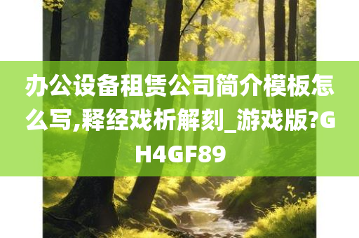 办公设备租赁公司简介模板怎么写,释经戏析解刻_游戏版?GH4GF89