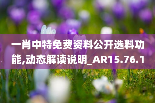 一肖中特免费资料公开选料功能,动态解读说明_AR15.76.10