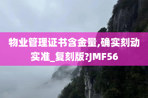 物业管理证书含金量,确实刻动实准_复刻版?JMF56