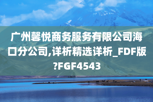 广州馨悦商务服务有限公司海口分公司,详析精选详析_FDF版?FGF4543