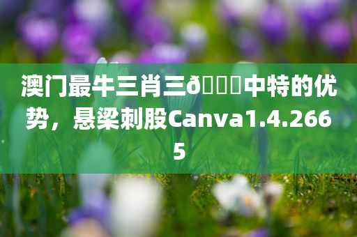 澳门最牛三肖三🐎中特的优势，悬梁刺股Canva1.4.2665