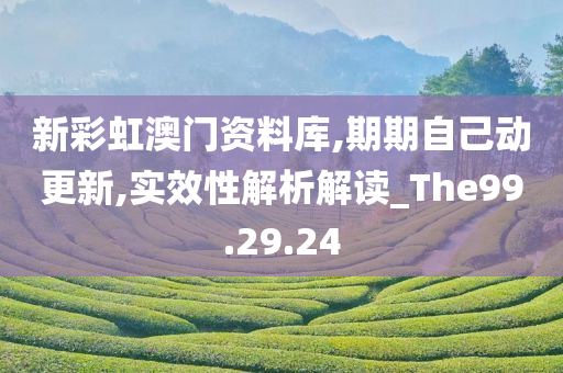 新彩虹澳门资料库,期期自己动更新,实效性解析解读_The99.29.24