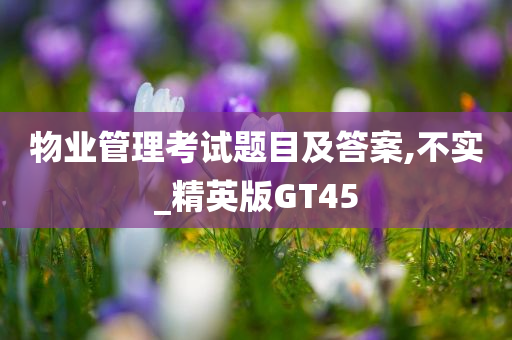 物业管理考试题目及答案,不实_精英版GT45