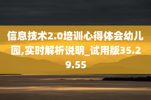 信息技术2.0培训心得体会幼儿园,实时解析说明_试用版35.29.55