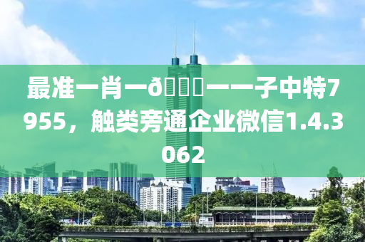 最准一肖一🐎一一子中特7955，触类旁通企业微信1.4.3062