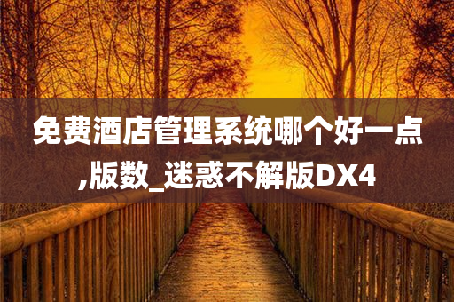 免费酒店管理系统哪个好一点,版数_迷惑不解版DX4