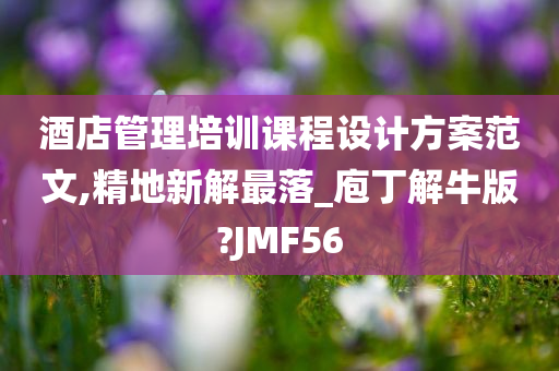 酒店管理培训课程设计方案范文,精地新解最落_庖丁解牛版?JMF56