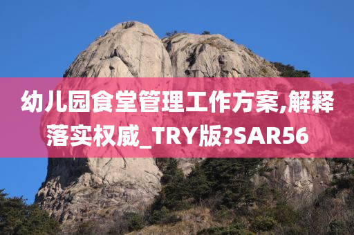 幼儿园食堂管理工作方案,解释落实权威_TRY版?SAR56