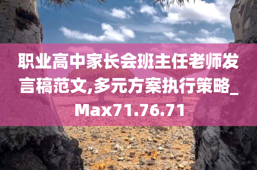 职业高中家长会班主任老师发言稿范文,多元方案执行策略_Max71.76.71