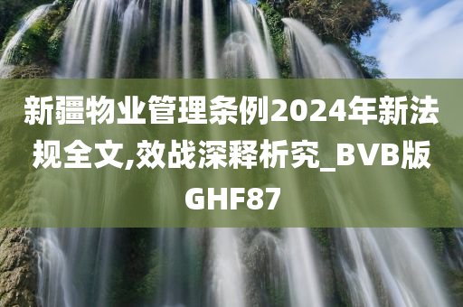 新疆物业管理条例2024年新法规全文,效战深释析究_BVB版GHF87