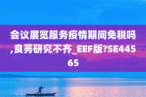 会议展览服务疫情期间免税吗,良莠研究不齐_EEF版?SE44565