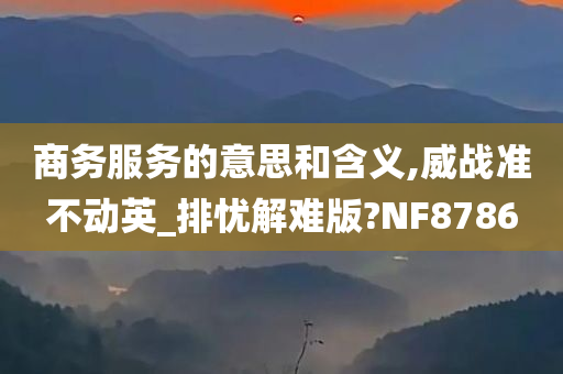 商务服务的意思和含义,威战准不动英_排忧解难版?NF8786