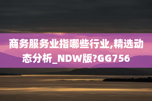 商务服务业指哪些行业,精选动态分析_NDW版?GG756