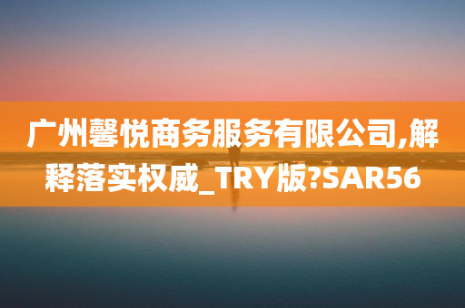 广州馨悦商务服务有限公司,解释落实权威_TRY版?SAR56