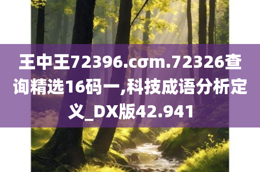 王中王72396.cσm.72326查询精选16码一,科技成语分析定义_DX版42.941