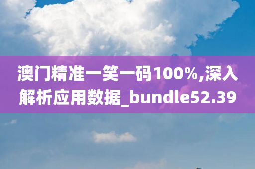 澳门精准一笑一码100%,深入解析应用数据_bundle52.390