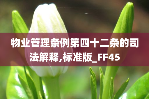 物业管理条例第四十二条的司法解释,标准版_FF45