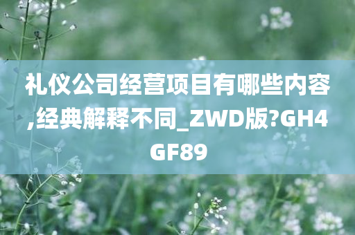 礼仪公司经营项目有哪些内容,经典解释不同_ZWD版?GH4GF89