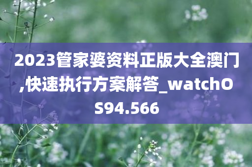 2023管家婆资料正版大全澳门,快速执行方案解答_watchOS94.566