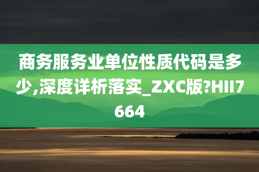 商务服务业单位性质代码是多少,深度详析落实_ZXC版?HII7664