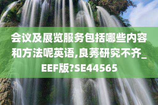 会议及展览服务包括哪些内容和方法呢英语,良莠研究不齐_EEF版?SE44565