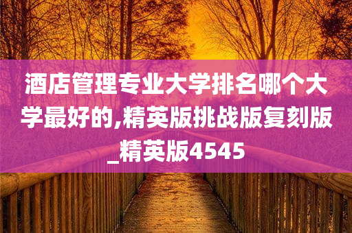 酒店管理专业大学排名哪个大学最好的,精英版挑战版复刻版_精英版4545