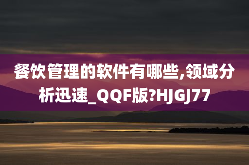 餐饮管理的软件有哪些,领域分析迅速_QQF版?HJGJ77