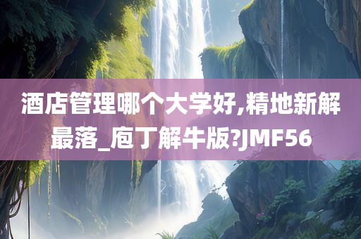 酒店管理哪个大学好,精地新解最落_庖丁解牛版?JMF56