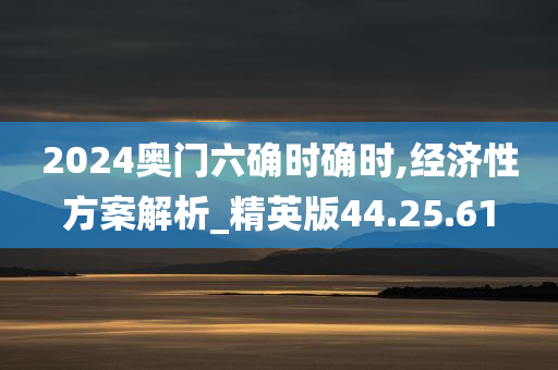 2024奥门六确时确时,经济性方案解析_精英版44.25.61