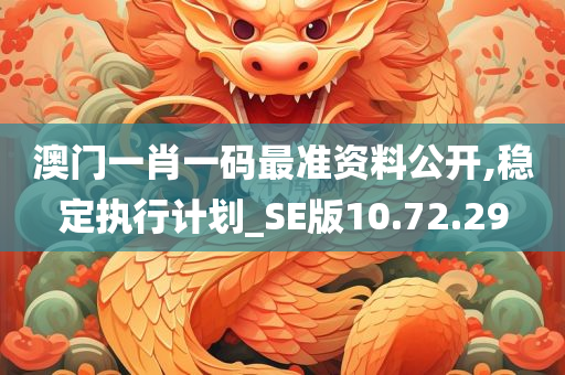 澳门一肖一码最准资料公开,稳定执行计划_SE版10.72.29