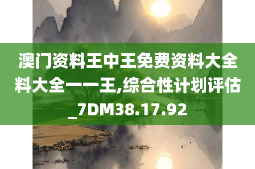 澳门资料王中王免费资料大全料大全一一王,综合性计划评估_7DM38.17.92