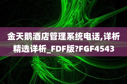 金天鹅酒店管理系统电话,详析精选详析_FDF版?FGF4543